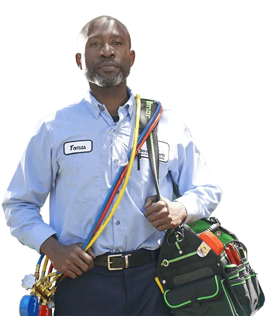 Service Experts technician with tools